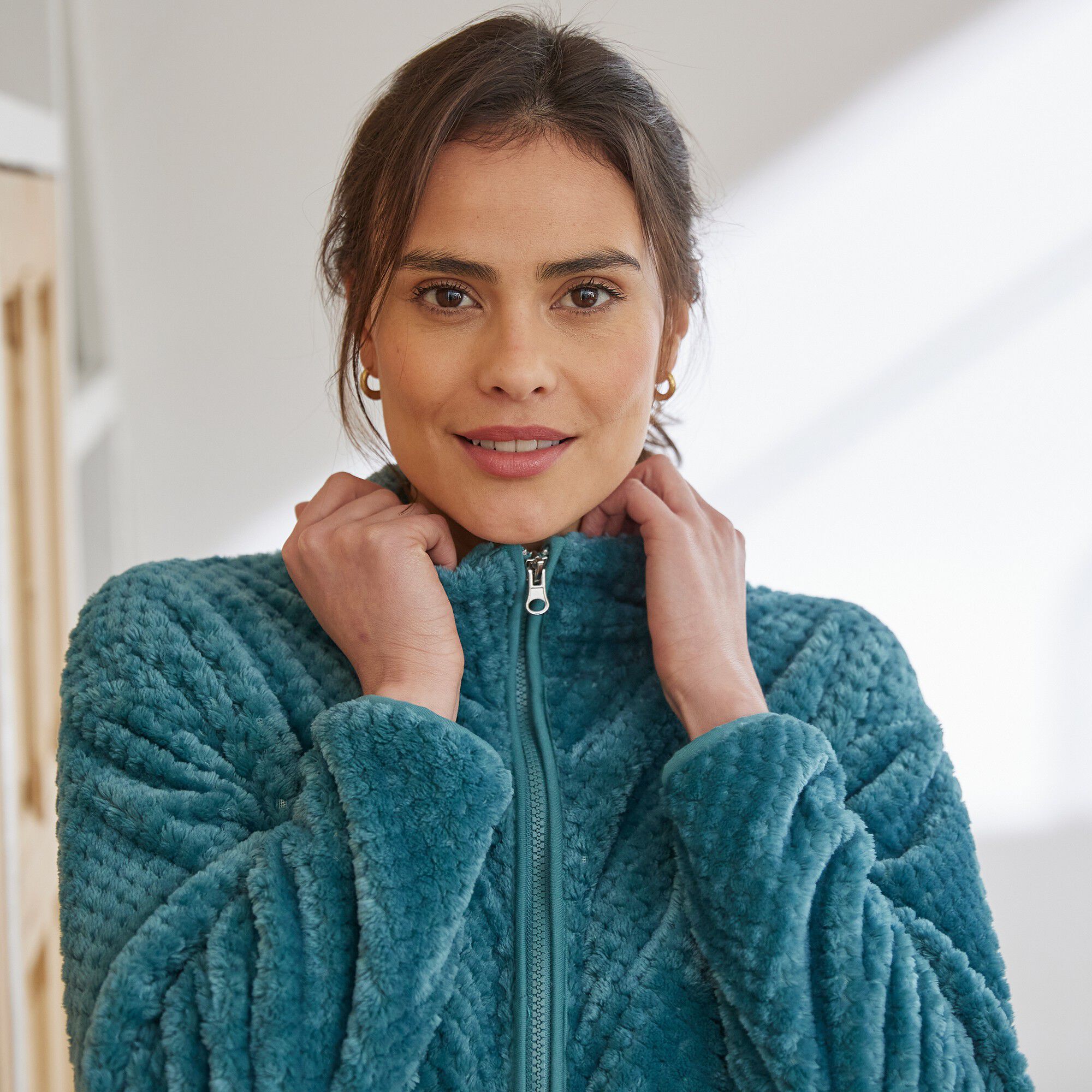 Veste d'intérieur maille polaire zippée