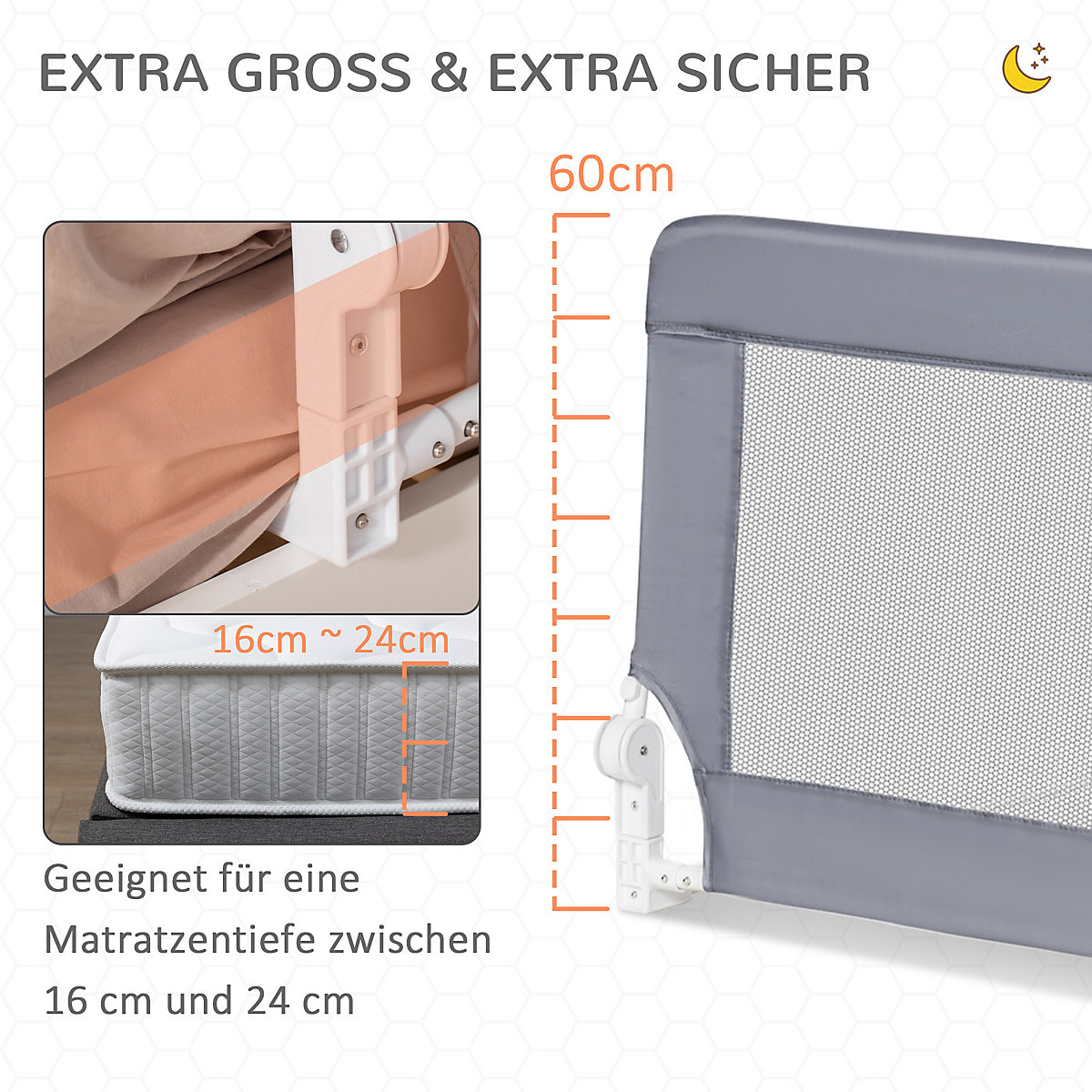 Bettgitter mit Schutzanker