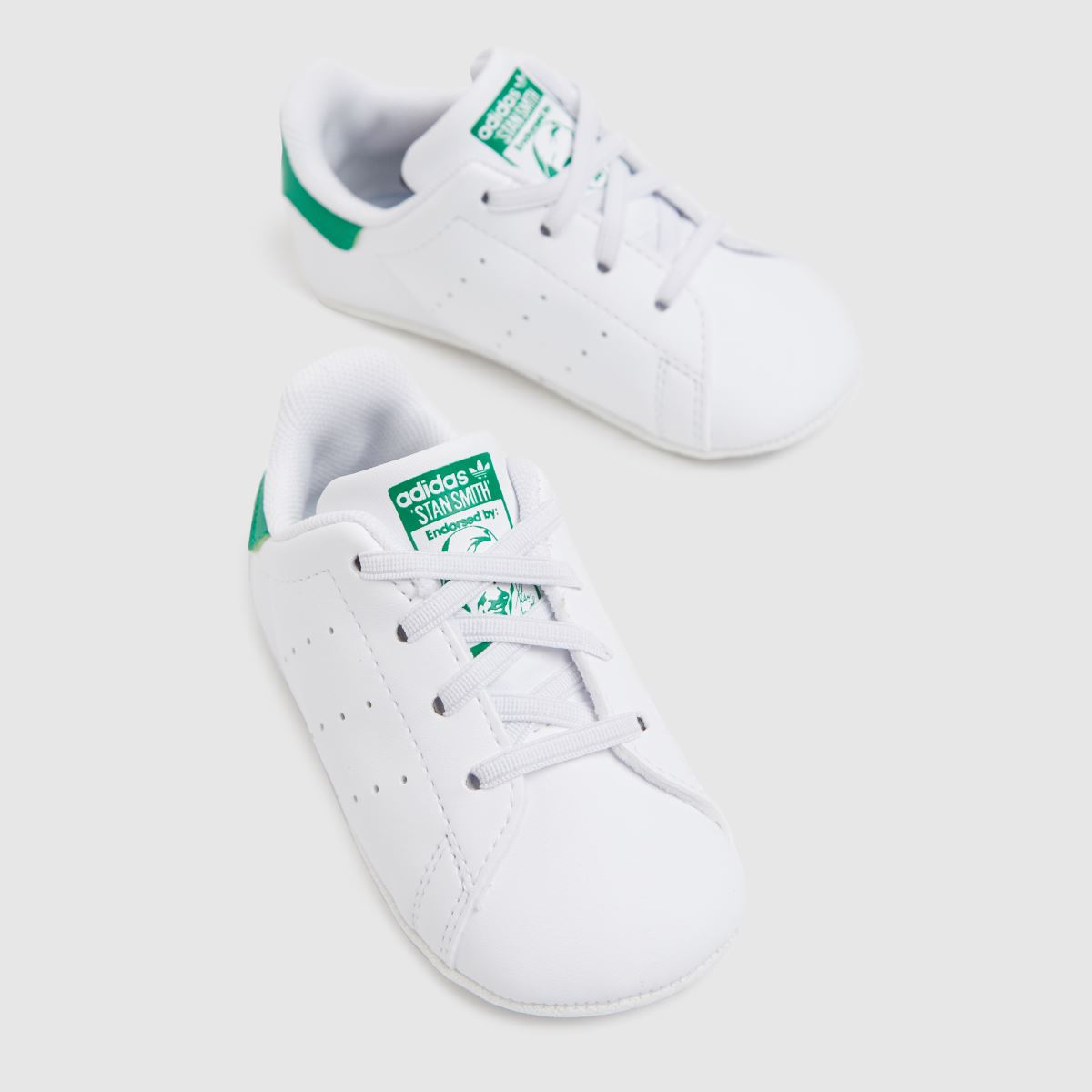 adidas vita & gröna Stan Smith spjälsängsskor