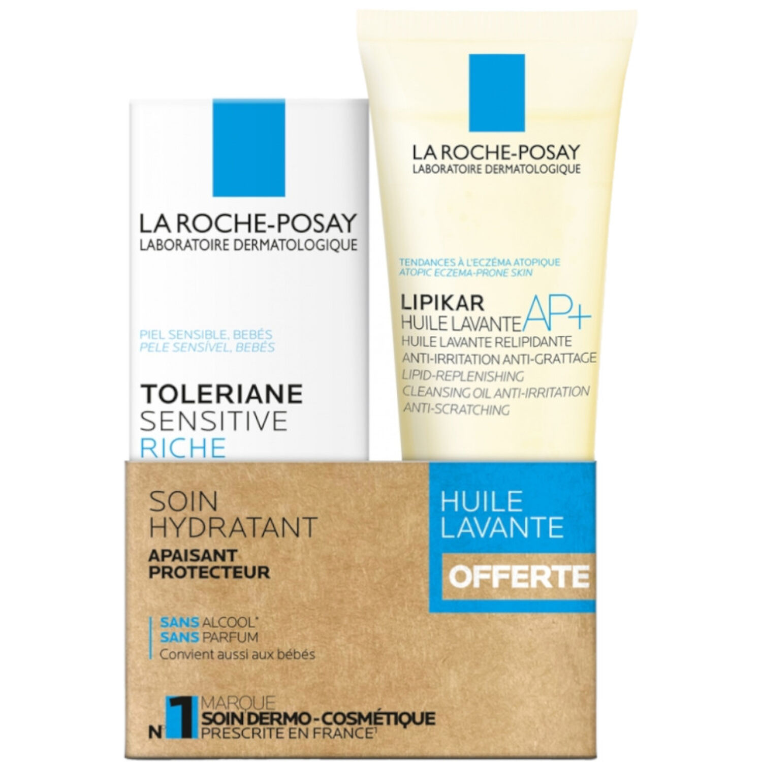 la roche-posay Tolériane Sensitive Riche Coffret Crème Hydratante Apaisante + Huile Lavante AP+