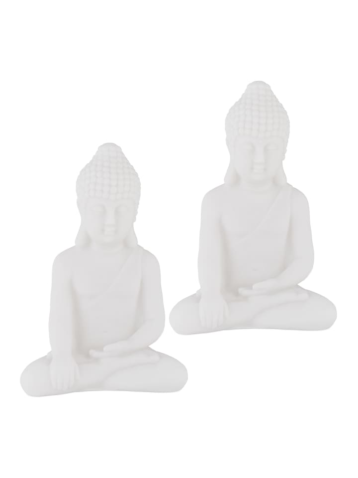 relaxdays 2 x Buddha-Figur in Weiß - (H)17 cm günstig kaufen onesize