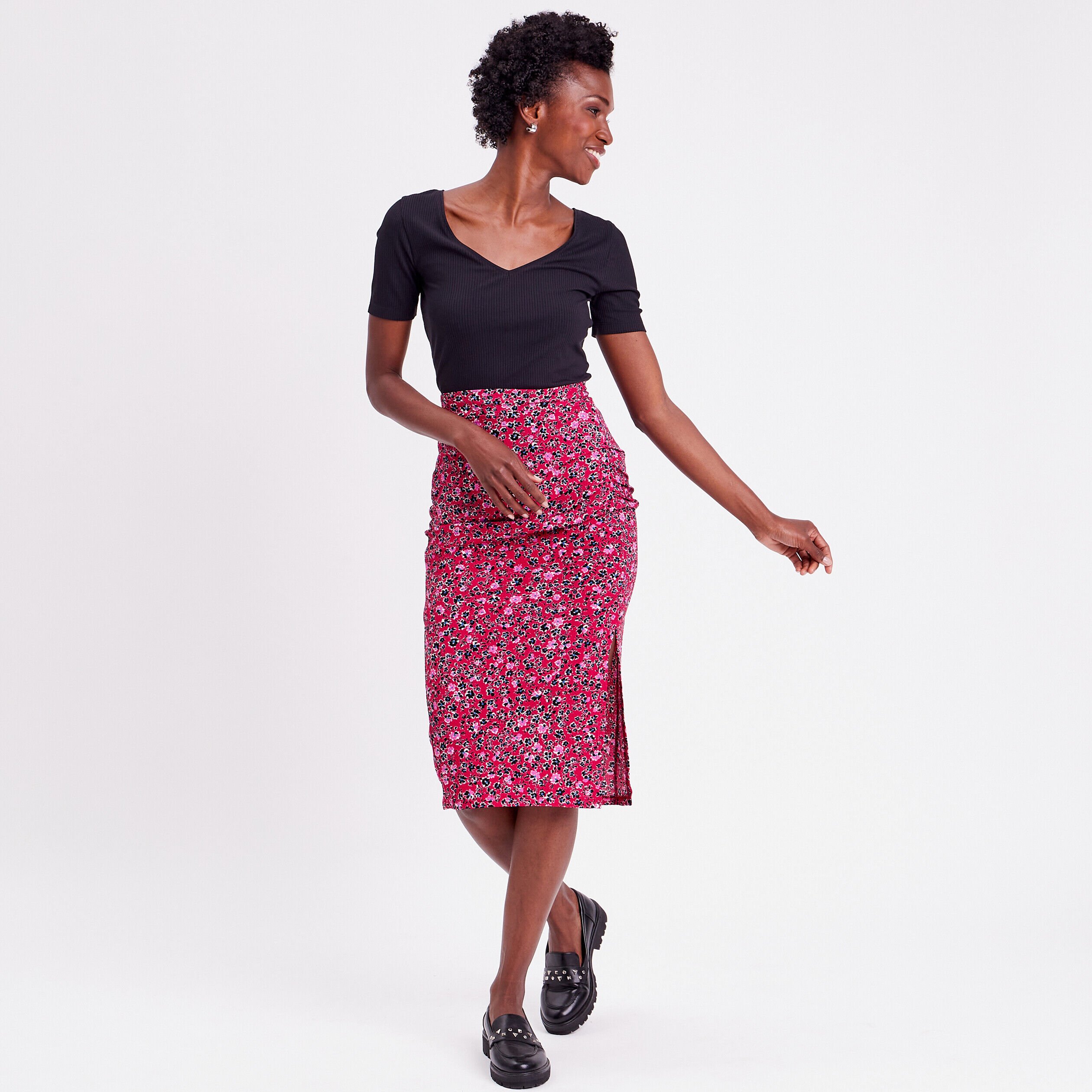 T-shirt manches courtes noir femme | Cache Cache