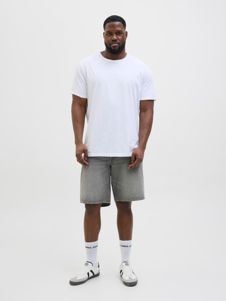 JACK & JONES PLUS Jeans-Shorts in Grey Denim günstig kaufen