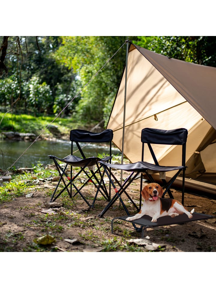 relaxdays Outdoor Hundeliege in Schwarz - (B)111 x (H)19 x (T)65 cm günstig kaufen onesize