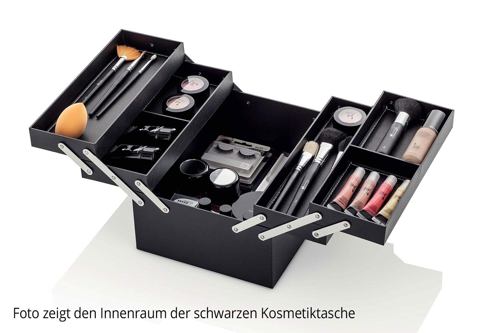 Kosmetex Kosmetikkoffer 30x24x25 cm Damen Werkzeugtasche aus Eco-Leder