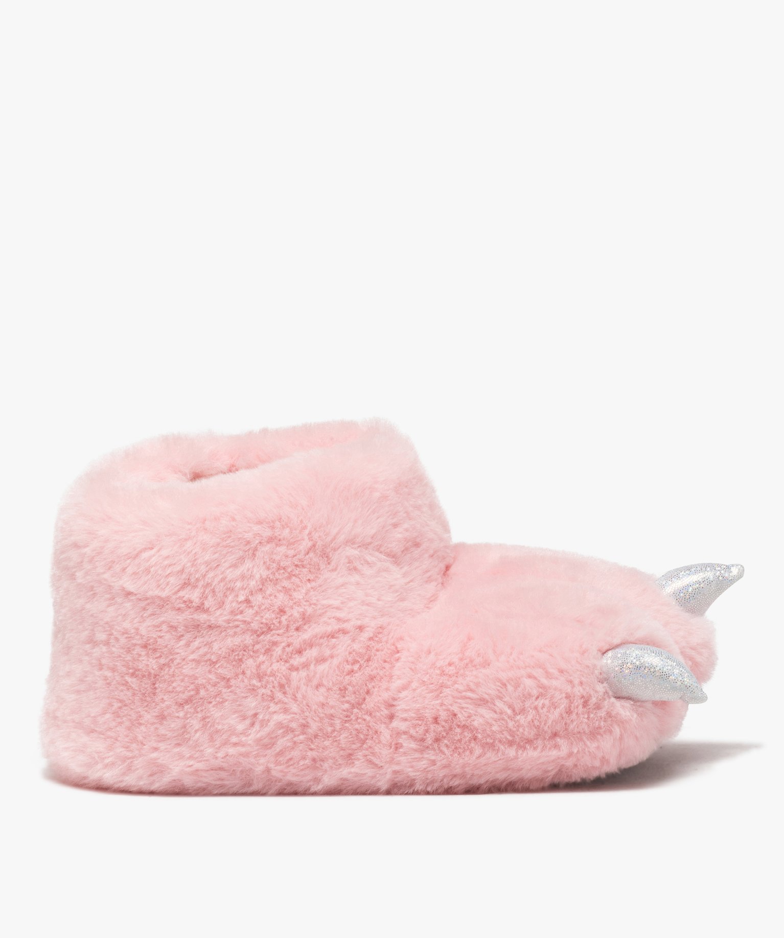 Chaussons boots fille 3D en patte de monstre rose | GEMO