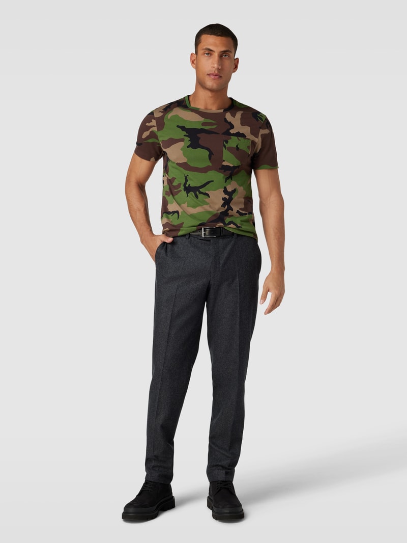 T-Shirt mit Allover-Print in olivgrün