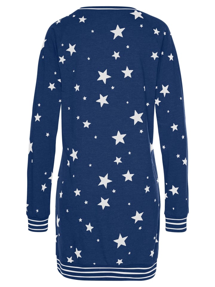 VIVANCE DREAMS Sleepshirt in dunkelblau-gemustert günstig kaufen 32/34