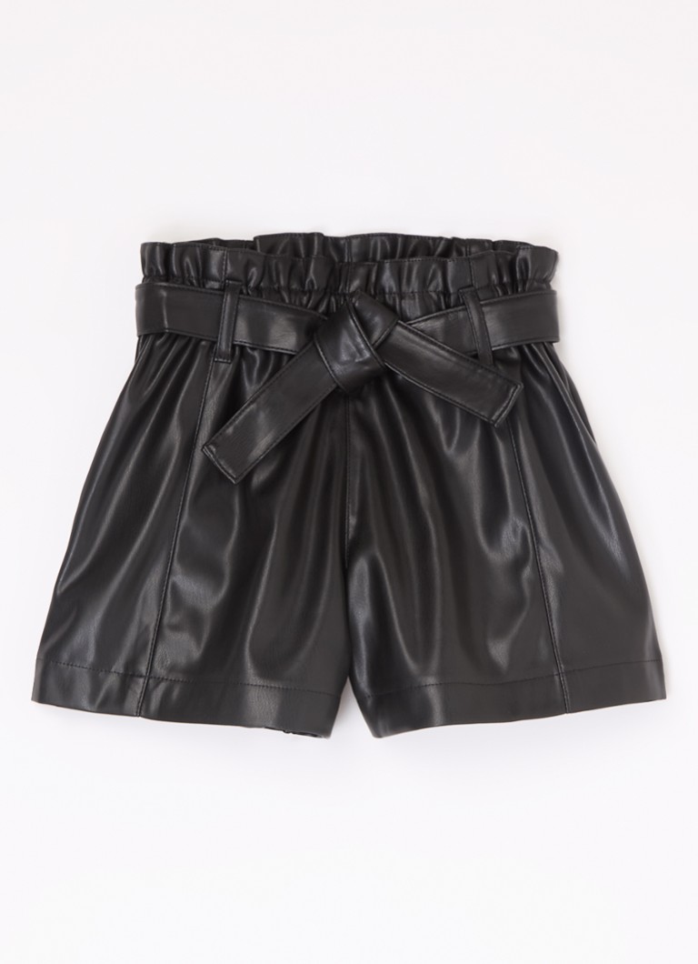 Pantaloni scurți cu croi larg din piele ecologică Benetton