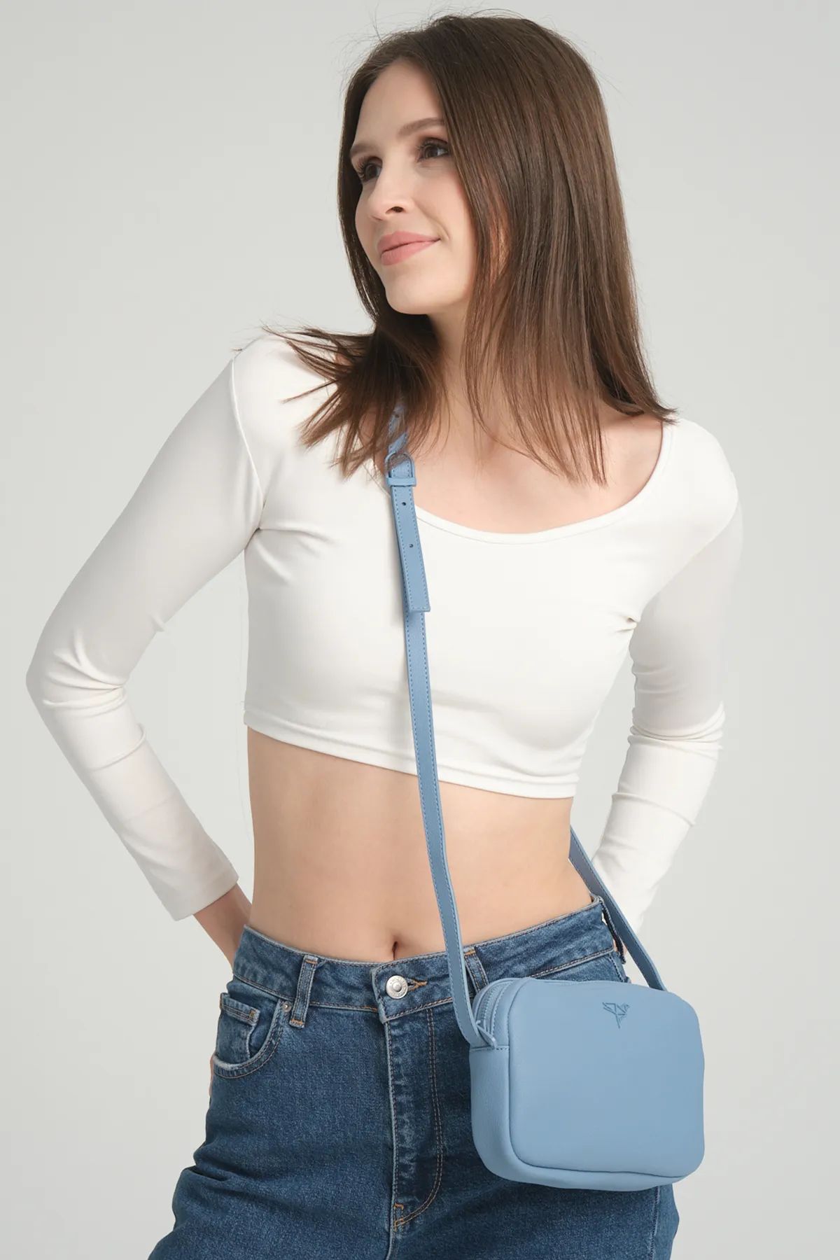 Garbalia  Liberty Blue Damen-Minitasche mit verstellbarem Schultergurt mit Kreuzgriff und Reißverschluss