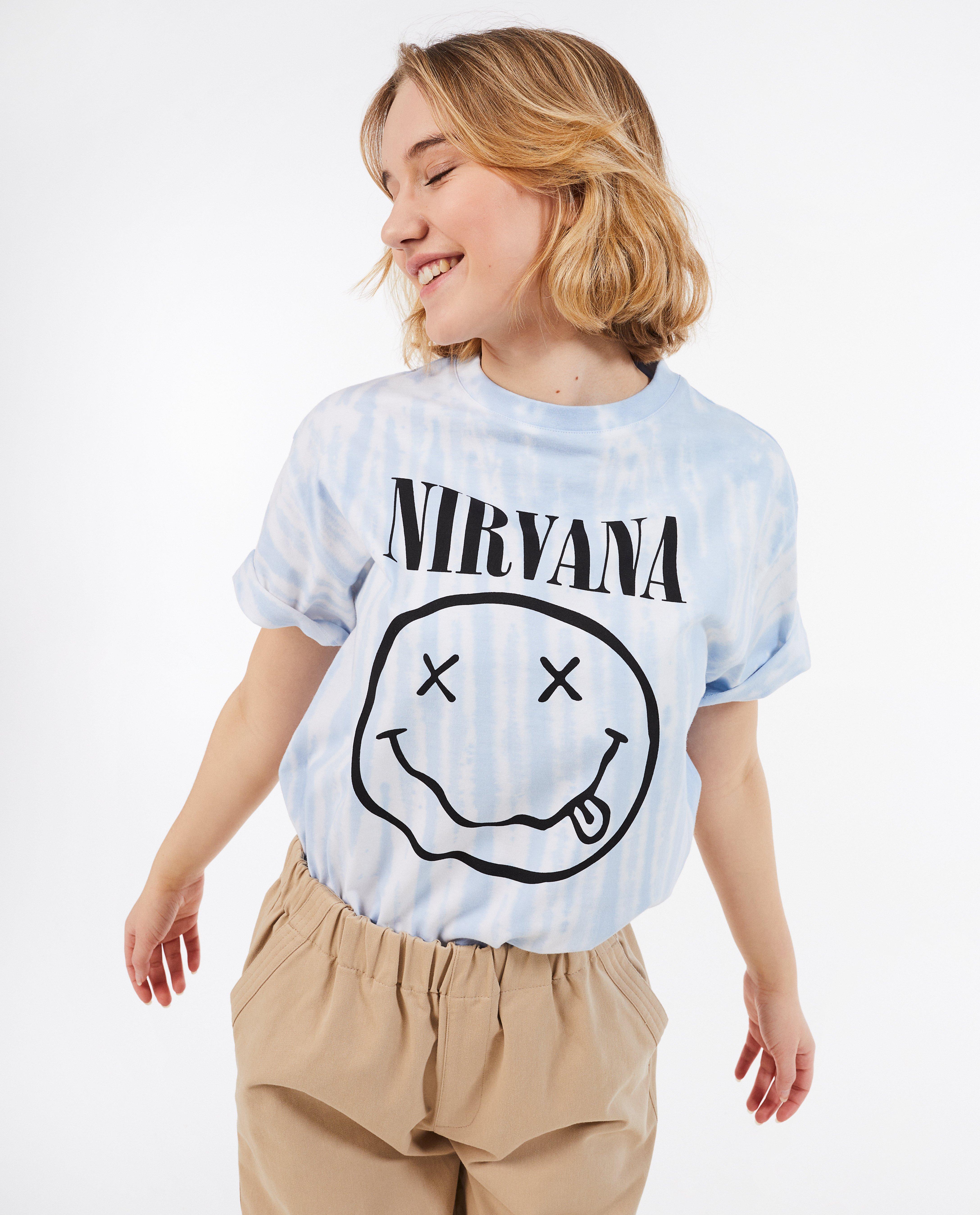 Tricou Groggy cu imprimeu Nirvana wit