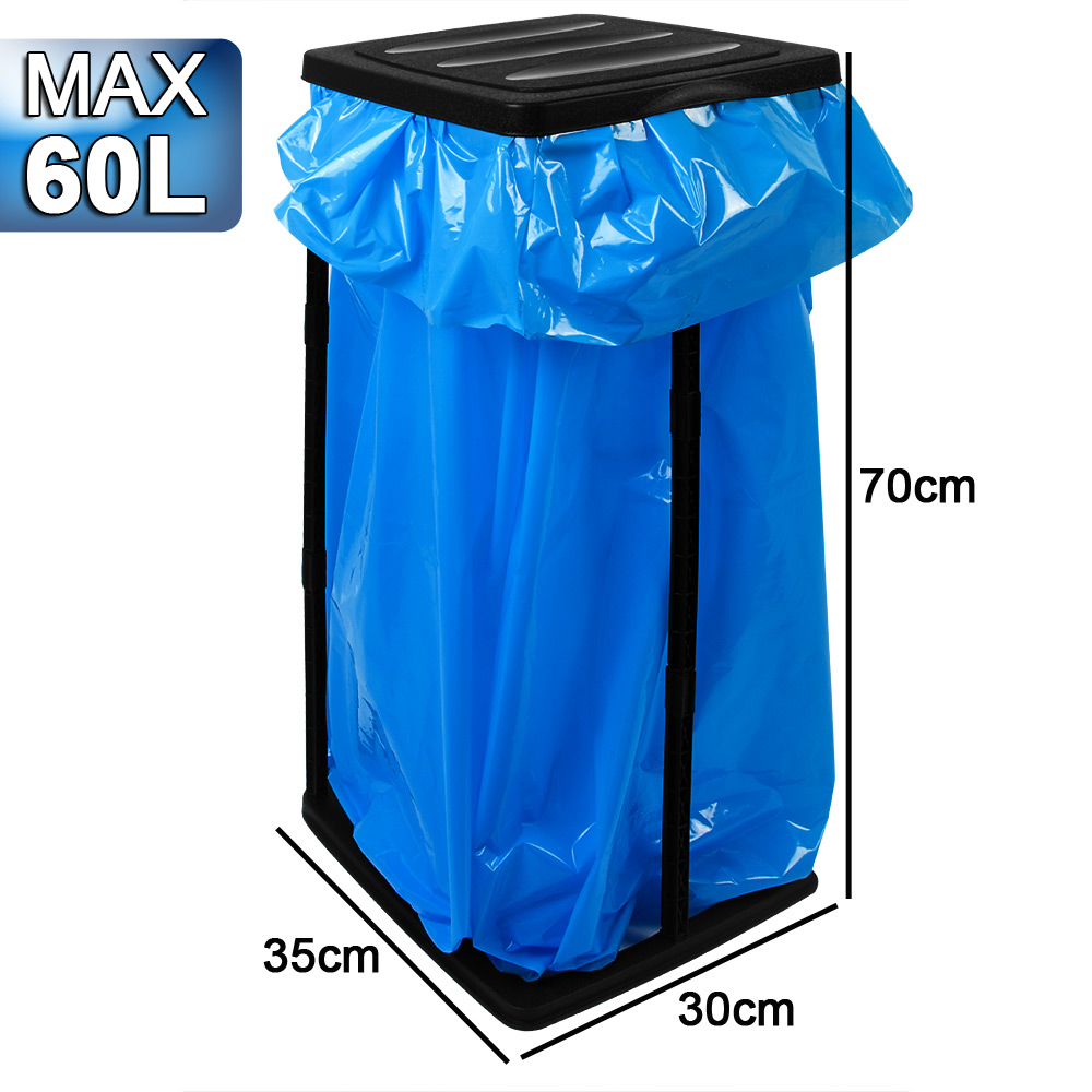DEUBA Müllsackständer für Müllsäcke max 60L 70 x 35 x 30cm schwarz