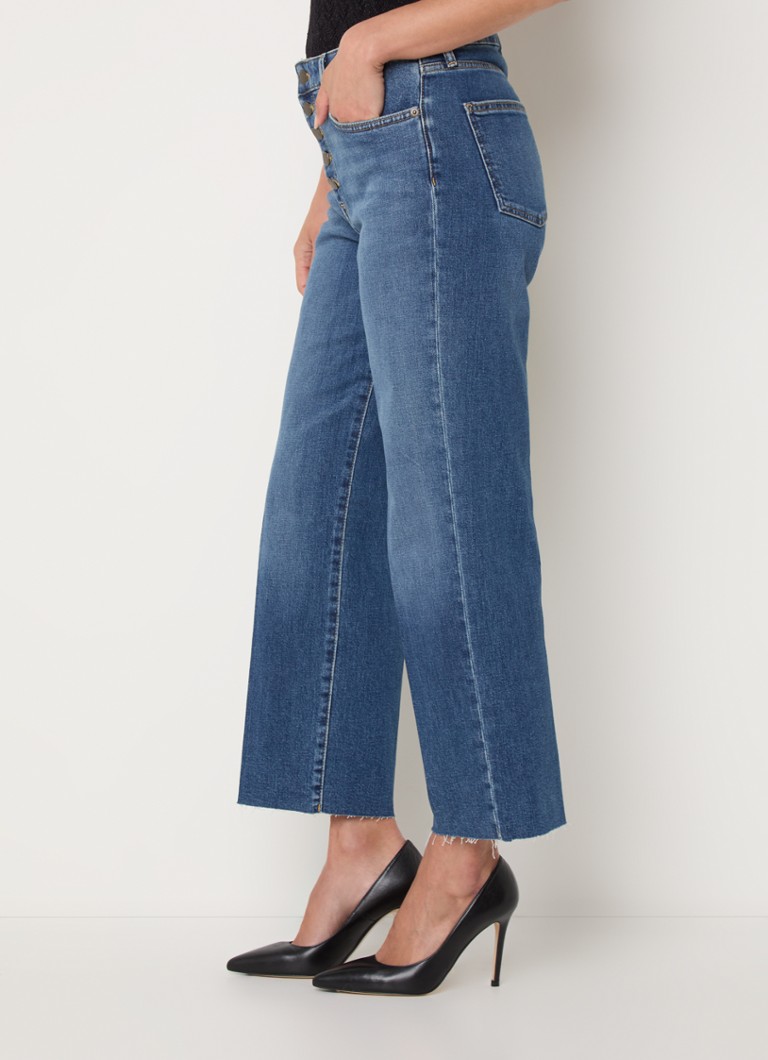 Calça jeans cropped de cintura média Ralph Lauren, perna reta e lavagem média.