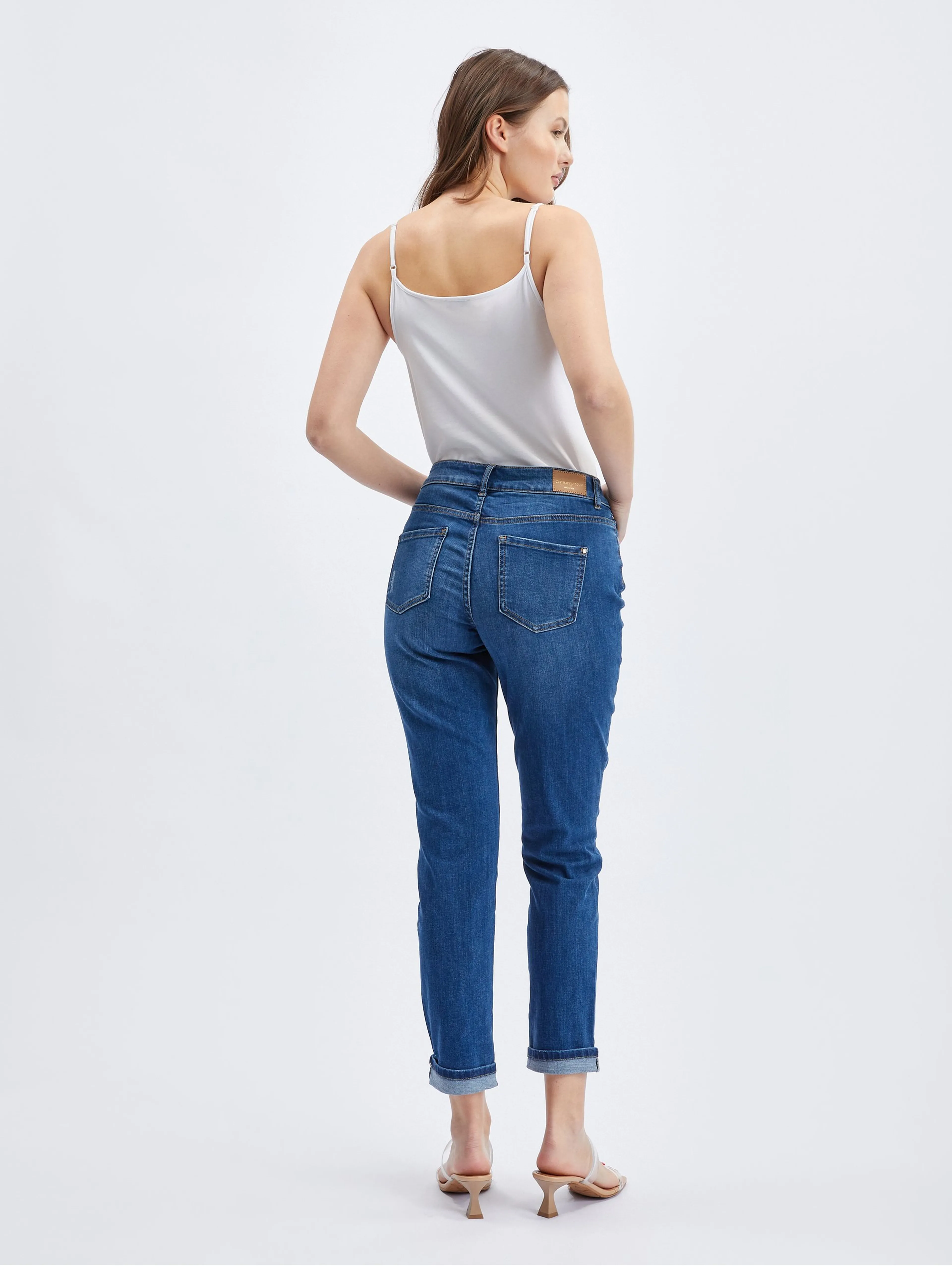 Dunkelblaue Damen-Boyfriend-Jeans ORSAY