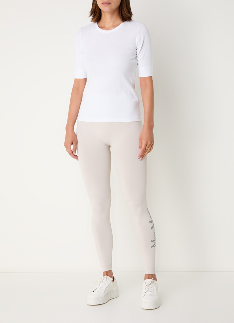Legginsy sportowe MaxMara Basel z wysokim stanem i nadrukowanym logo