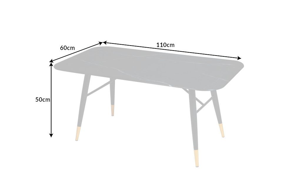 riess-ambiente Couchtisch PARIS 110cm anthrazit / schwarz-gold (Einzelartikel, 1-St), Wohnzimmer · Kristallglas · Marmor-Dekor · Stube