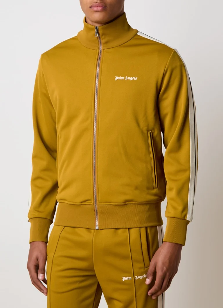 Jachetă de trening Palm Angels cu logo și buzunare cu fermoar.