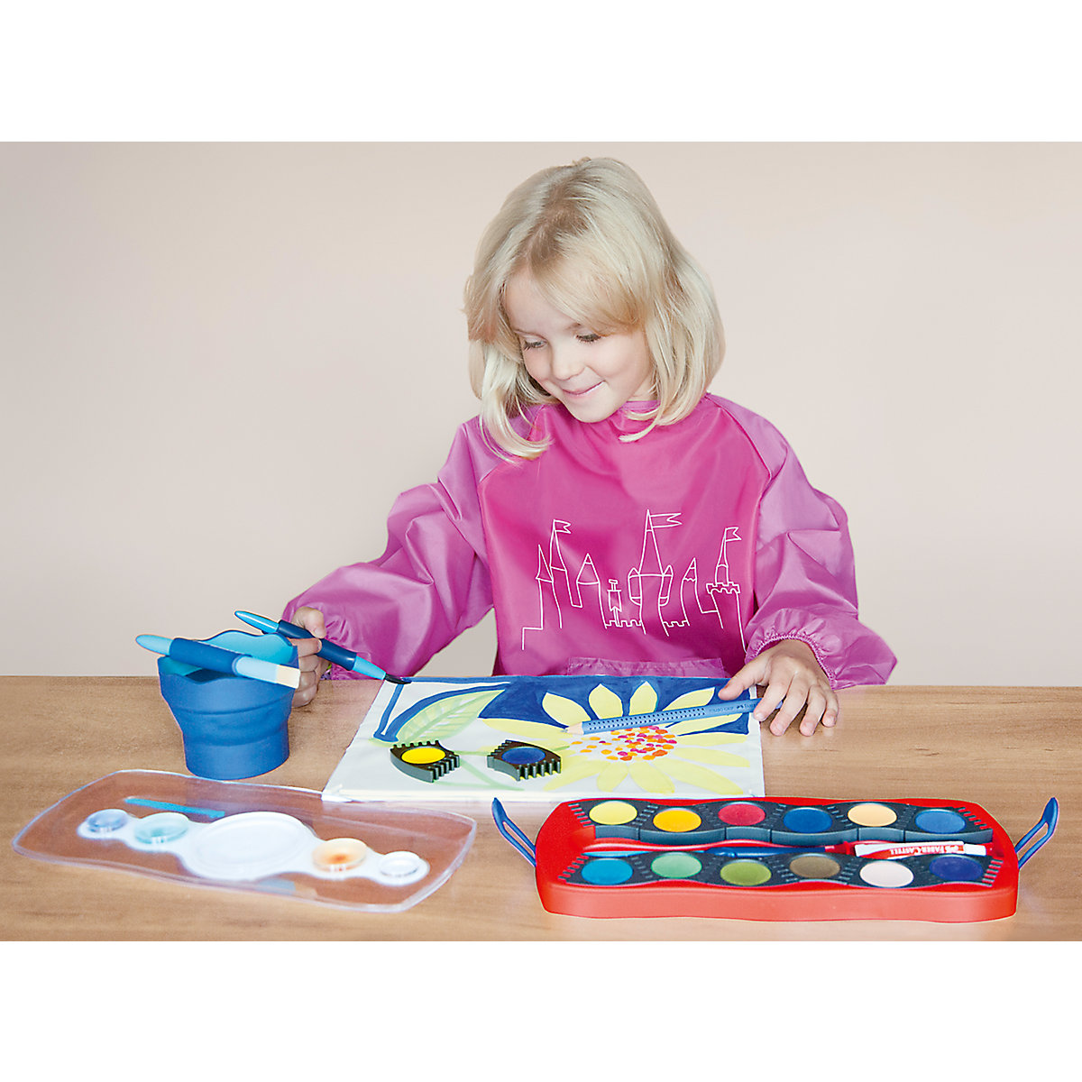 Malschürze rot/orange, Einheitsgröße