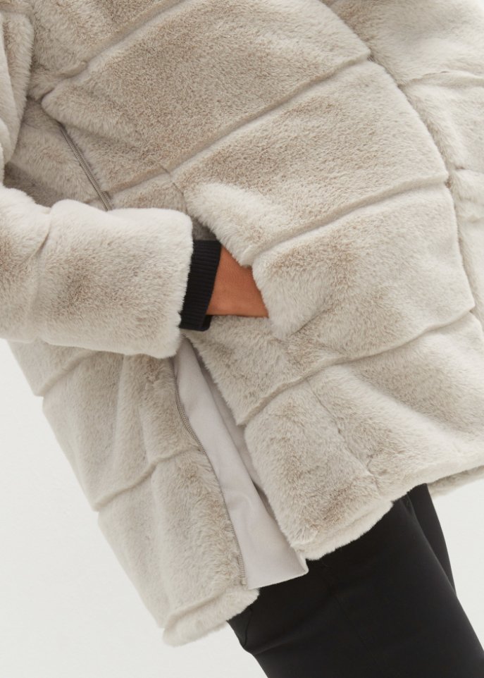 Gesteppt-Fellimitat Umstandsjacke / Tragejacke