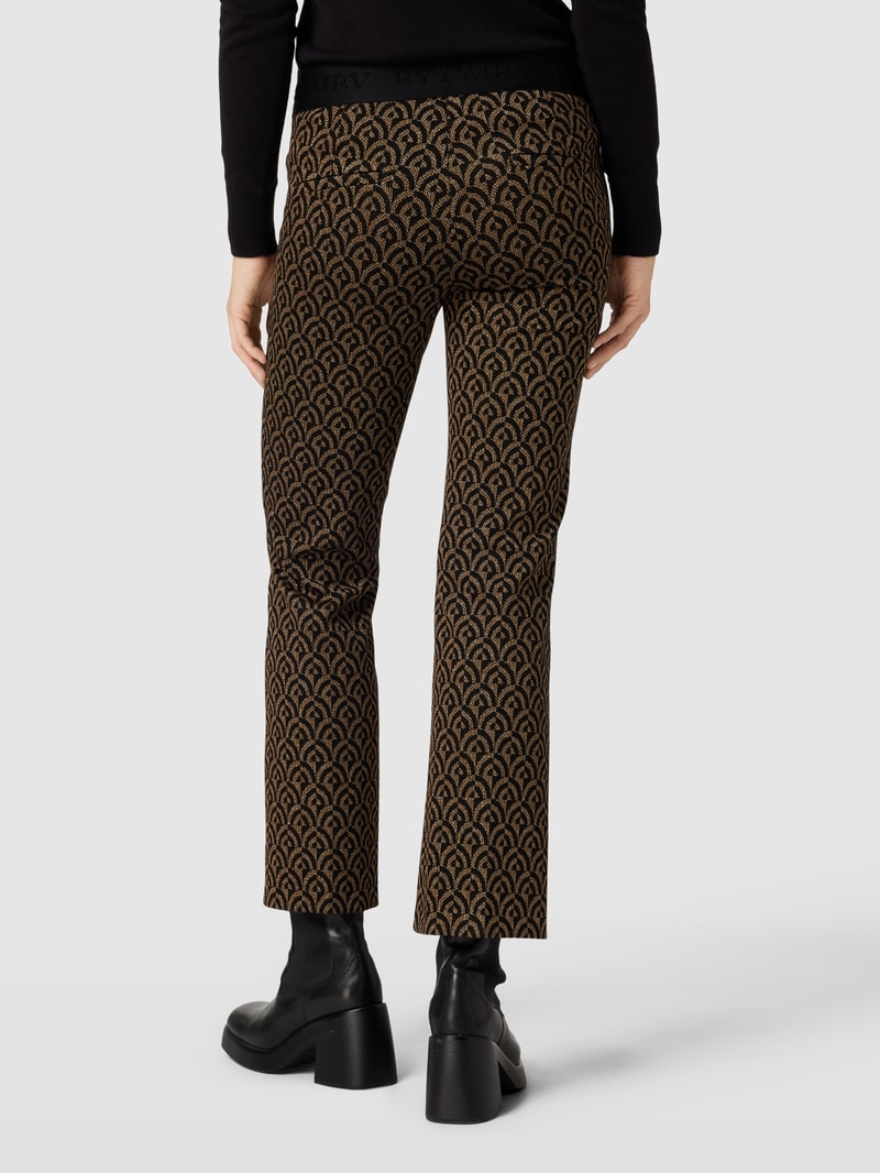 Schlupfhose mit Allover-Muster Modell 'FAITH' in gold