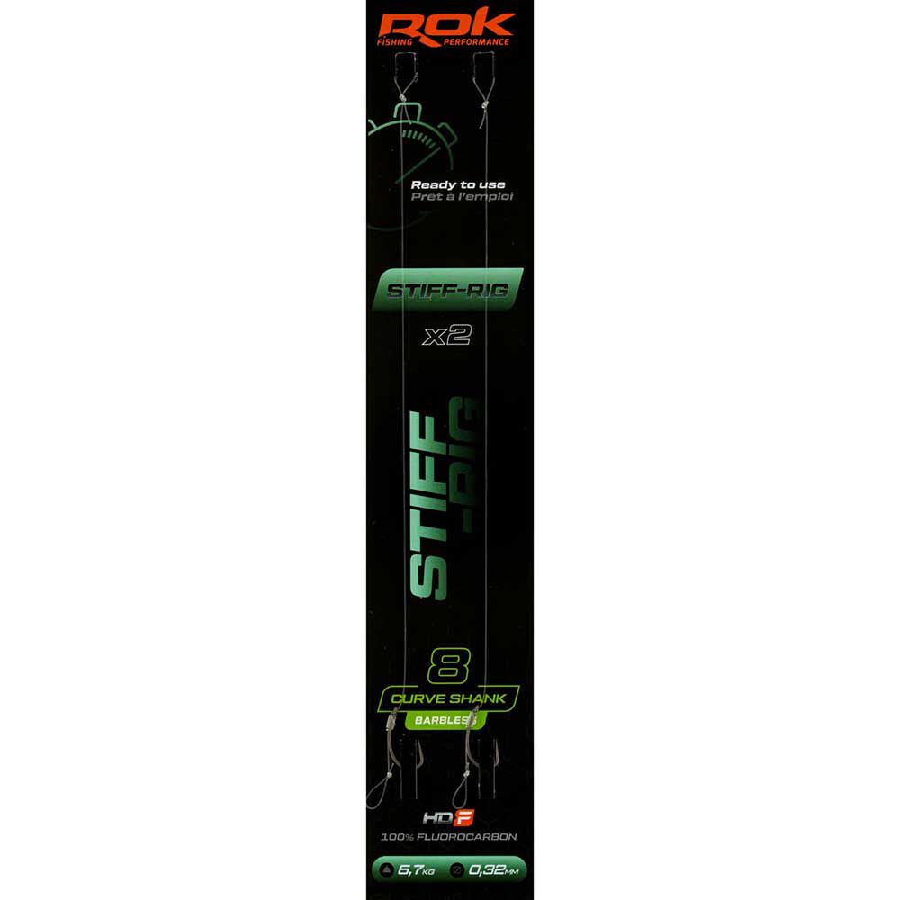 Bas de Ligne Rok Stiff Rig Curve Shank Barbless (x2)