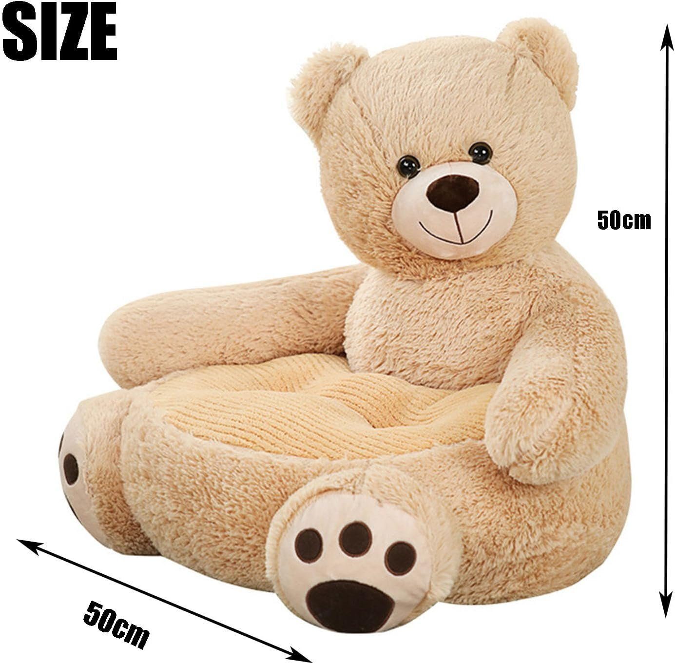 Hikeren Kindersessel Kinder Plüschsessel Kuscheltier Lesesofa Weiches Sitzkissen,Braunbär (1-St)