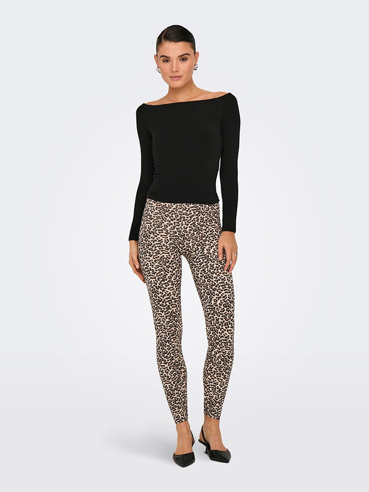 ONLY Leggings in Hellbraun/ Schwarz günstig kaufen