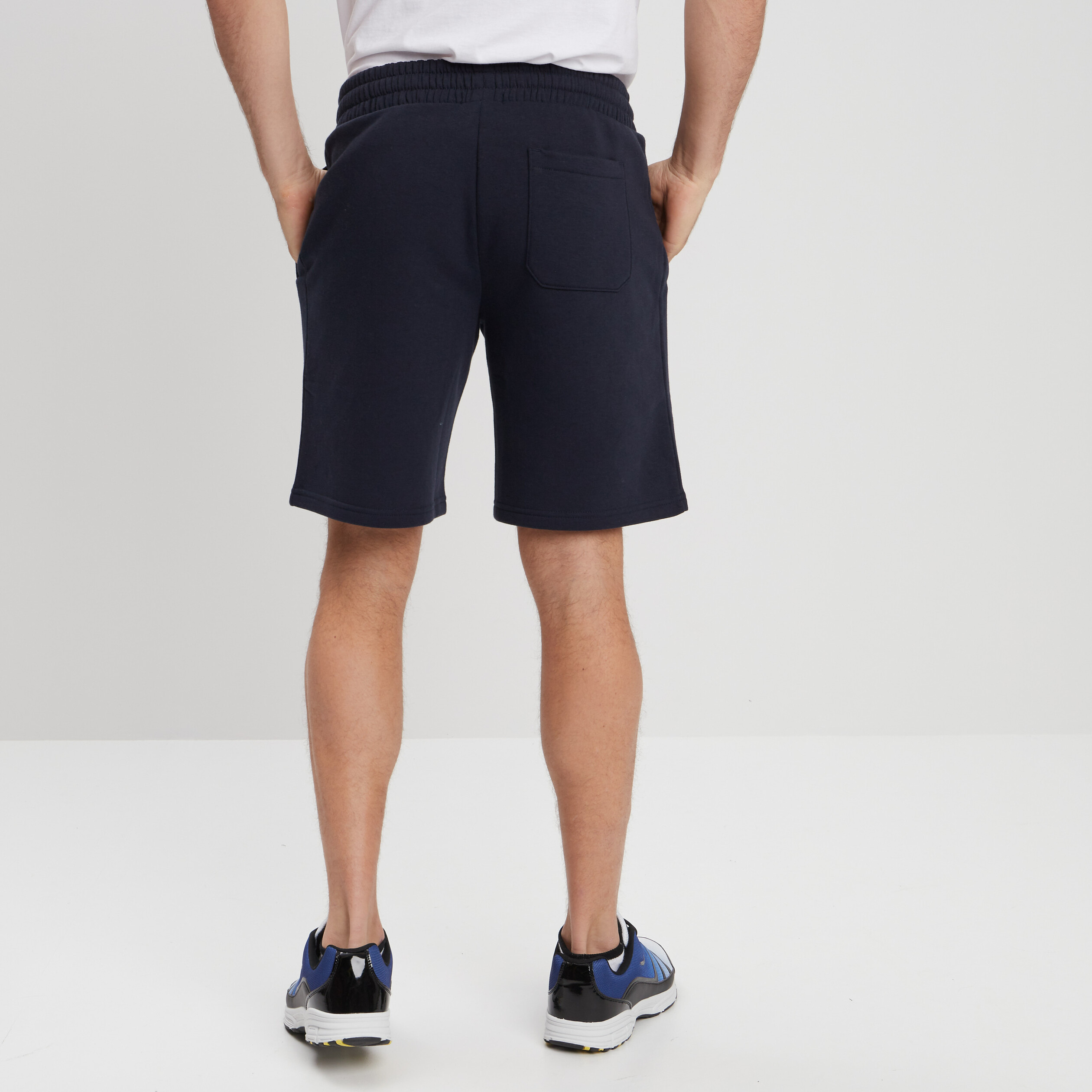 Short molletonné droit bleu marine homme | La Halle