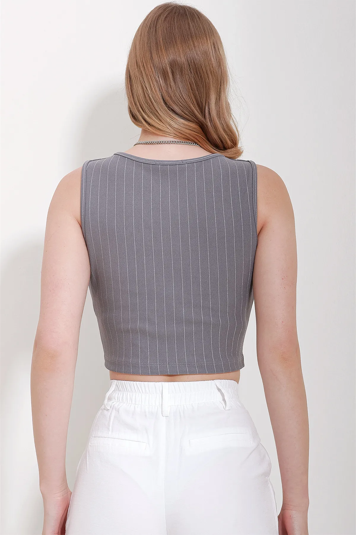 Trend Alaçatı Stili  Weste - Grau - Basic