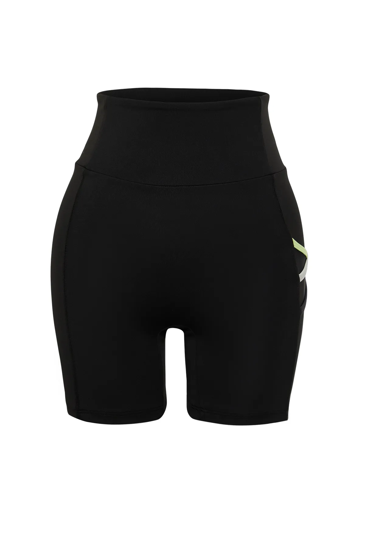 Trendyol Collection  Schwarze Restorer-Tüll-Tasche und Reflektor-Print, gestrickte Sportshorts/kurze Leggings THMSS24TY00023