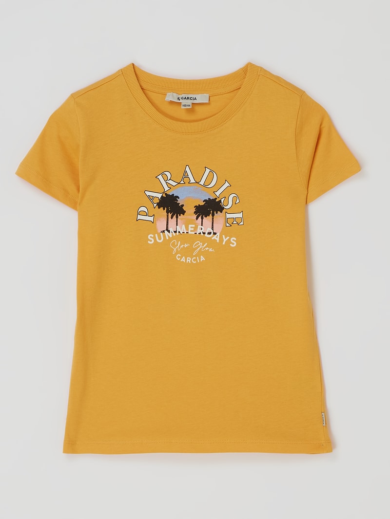 T-Shirt mit Print in gelb