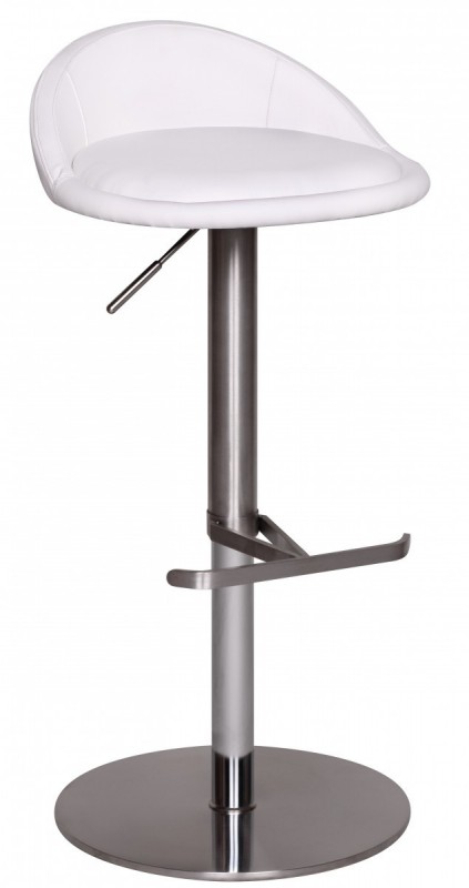 Wohnling Barhocker Wohnling Durable M1 Edelstahl gebürstet Weiß
