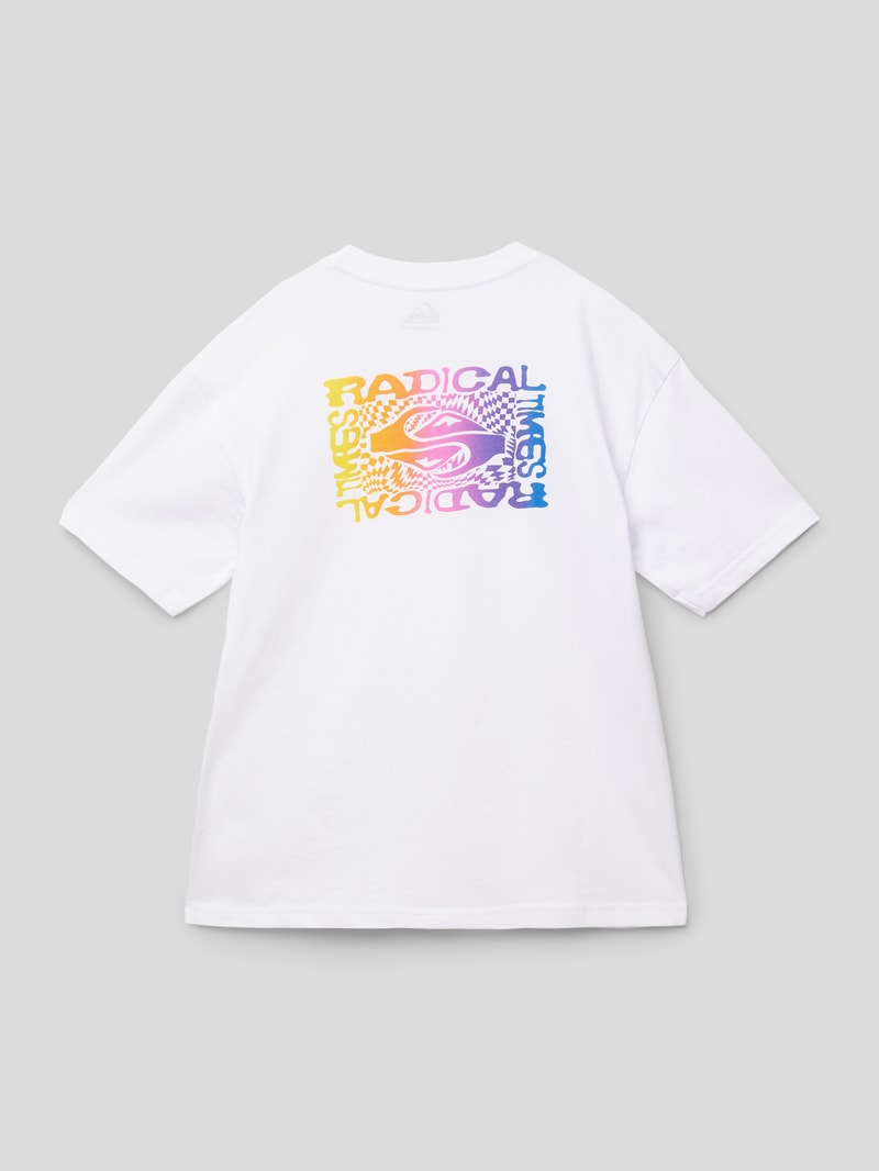 T-Shirt mit Label-Print in weiß