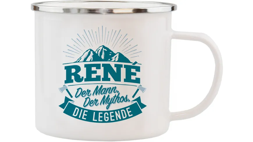 H&H Echter Kerl Emaille-Becher Rene