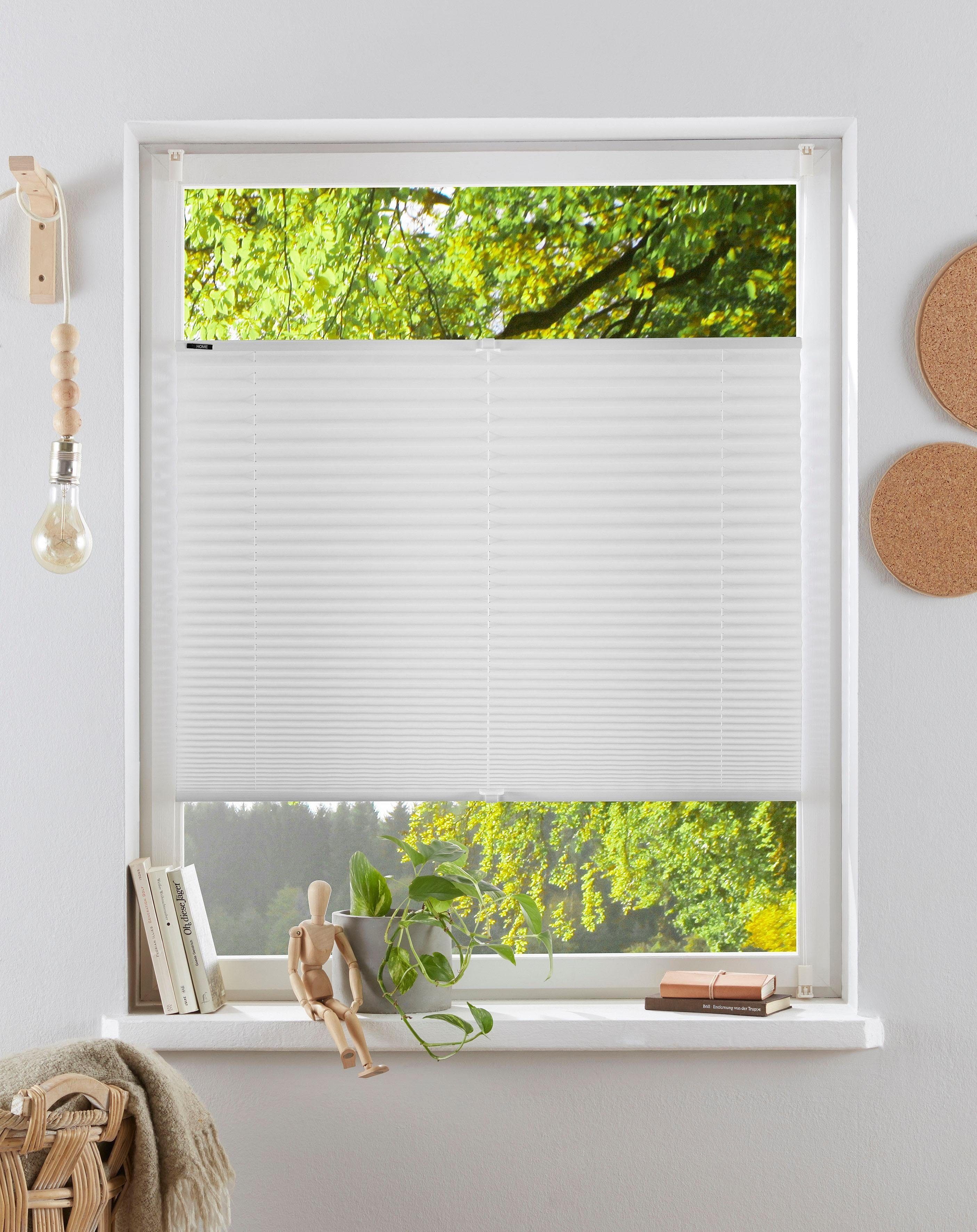 Plissee LAHOLM, my home, Lichtschutz, ohne Bohren, verspannt, Klemmfix, Klemmfix, im Fixmaß, uni, monochrom, basic, Klemmträger, Bestseller