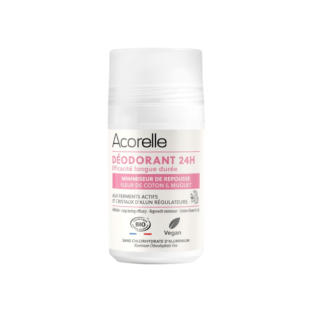 acorelle Déodorant roll-on 24h efficacité longuedurée - Minimiseur de Repousse 50 ml Déodorant