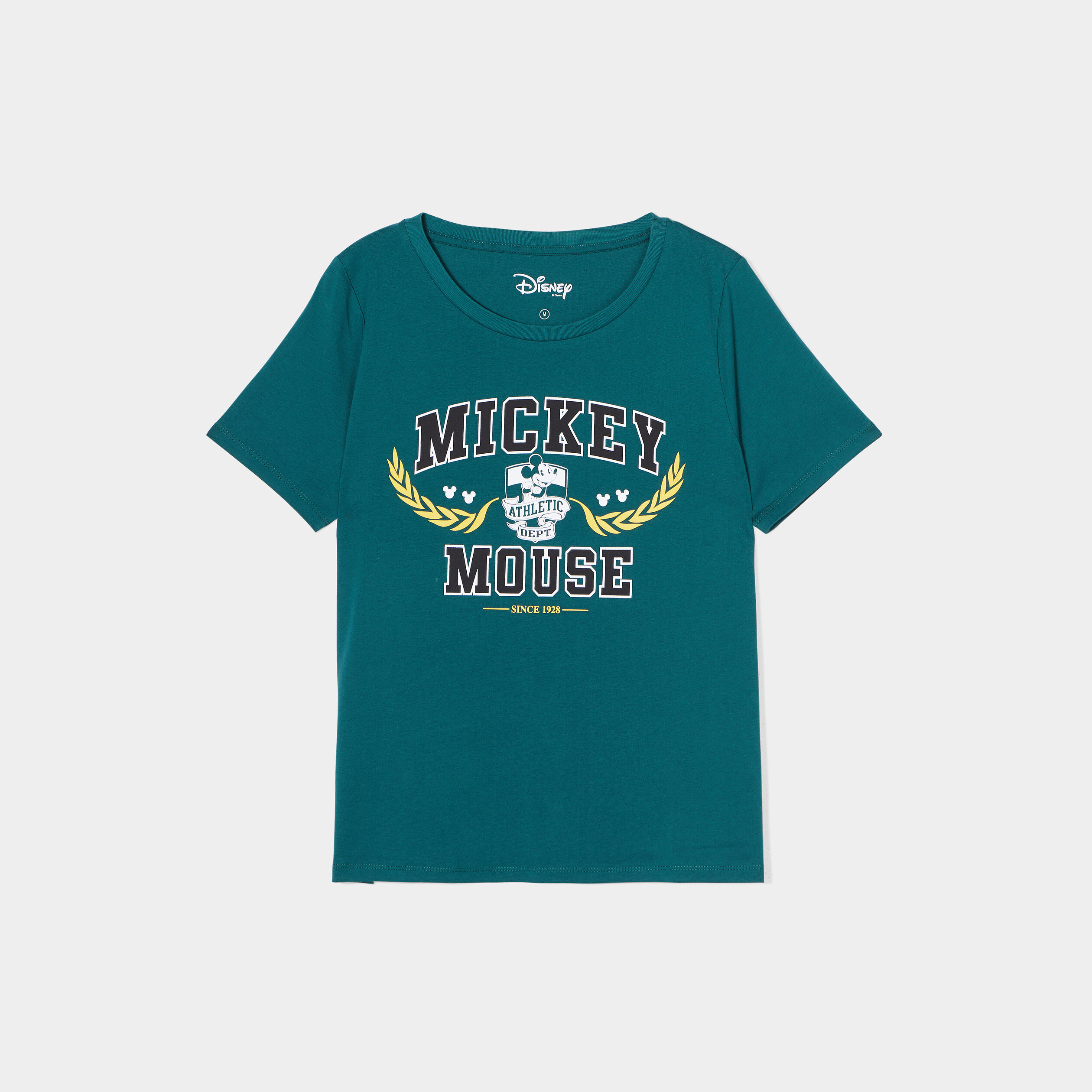 T-shirt manches courtes coton Mickey vert femme | La Halle