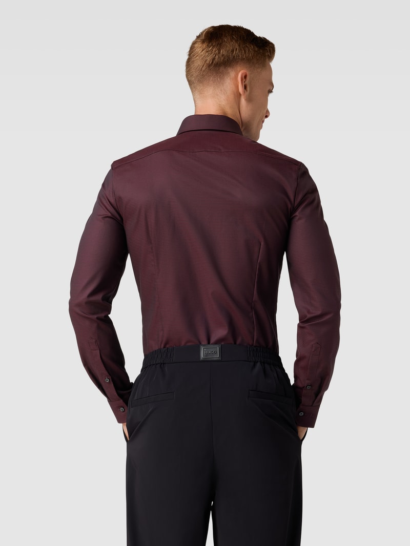 Super Slim Business-Hemd mit Kentkragen Modell in bordeaux rot