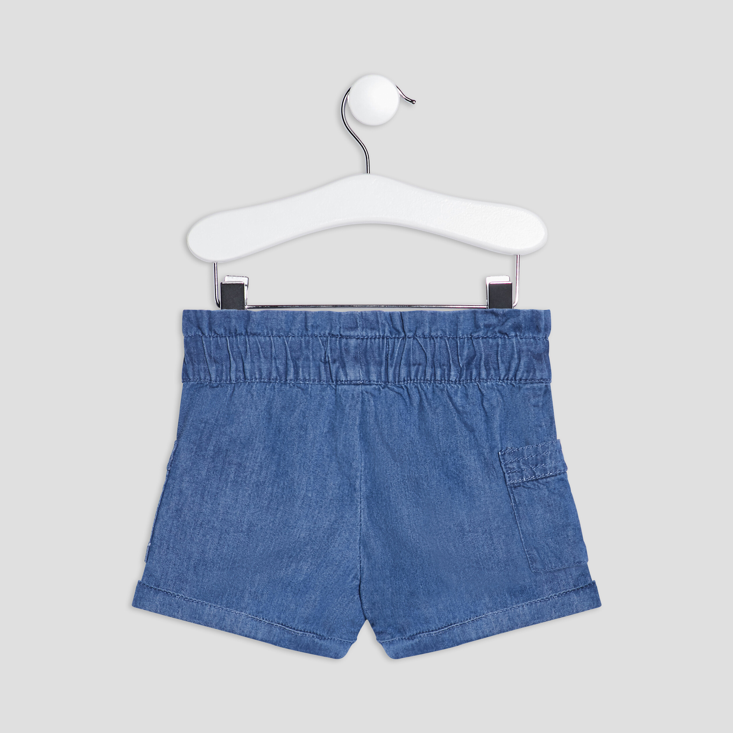 Short droit en jean Creeks denim double stone bébé fille | La Halle