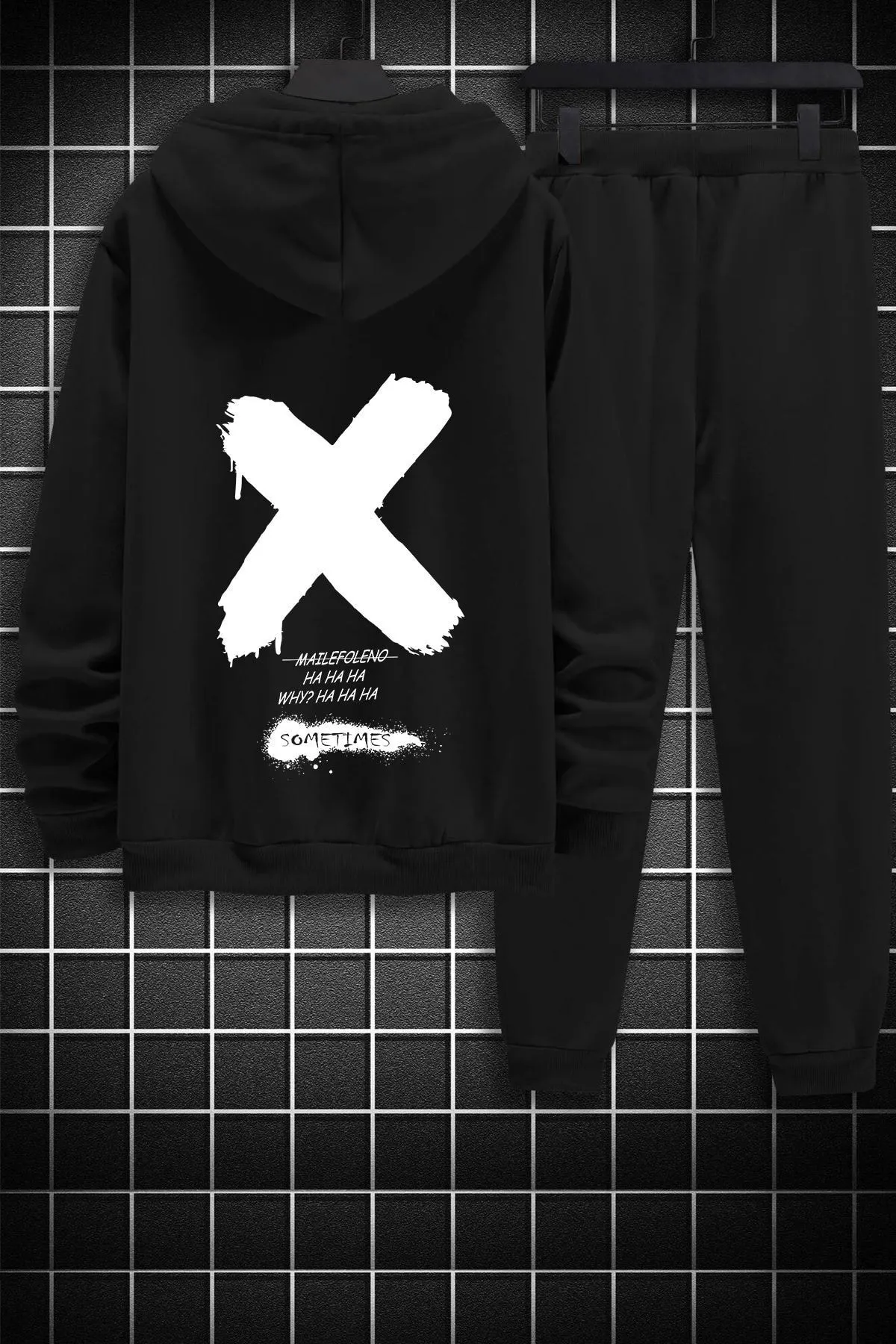 uyguntarz  Unisex-Trainingsanzug-Set „Sometimes X“ mit Aufdruck