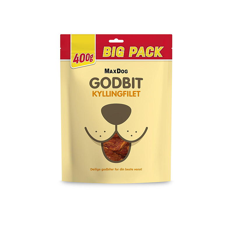 MaxDog Hundesnacks 400 g, kyllingfilet, MaxDog