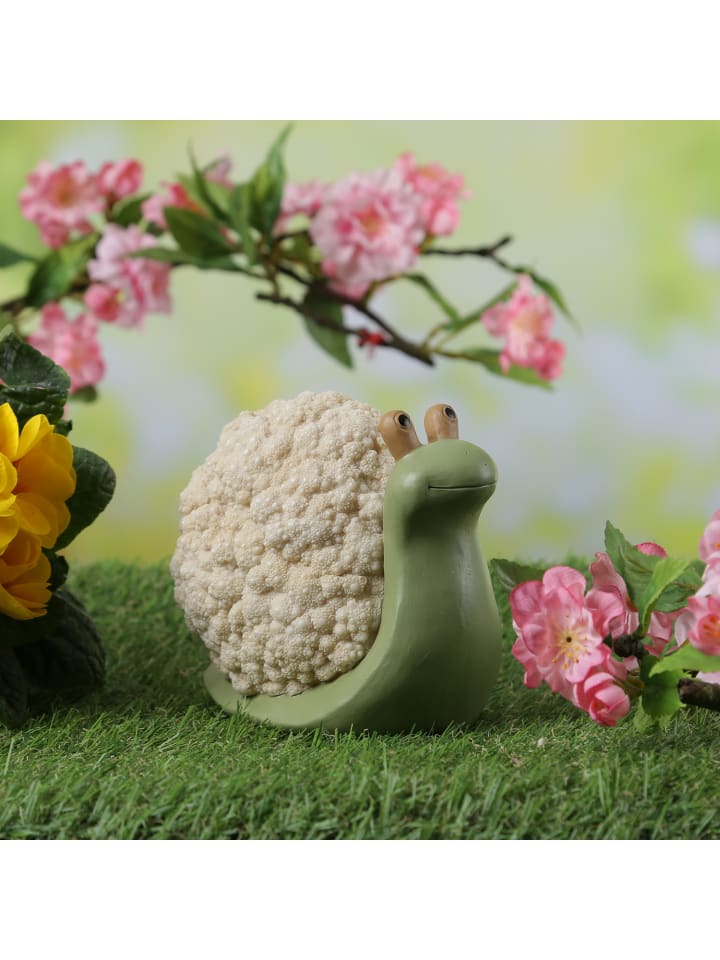 MARELIDA Dekofigur Schnecke Blumenkohl Gartendeko für Beet Garten H: 11cm in grün günstig kaufen onesize