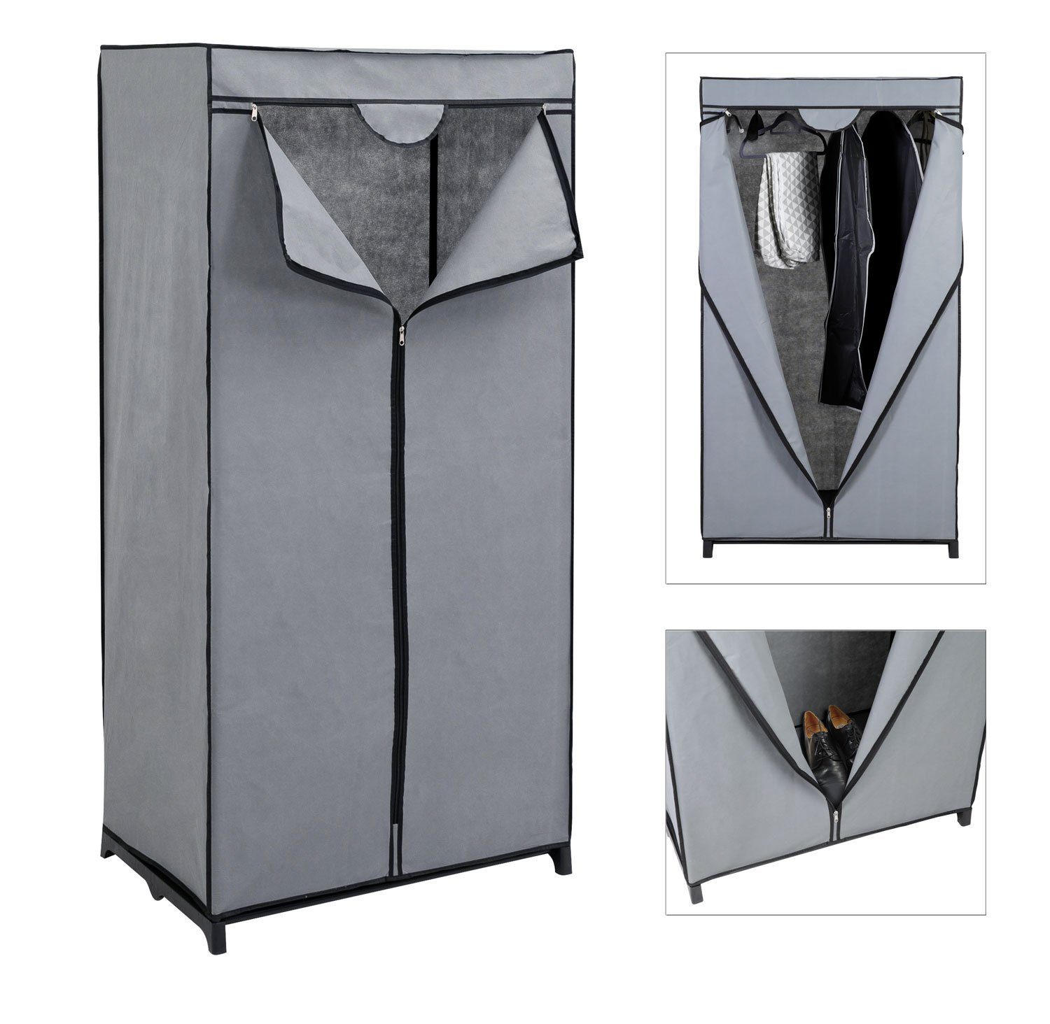 Testrut Kleiderschrank Kleiderschrank 75x150x50 Faltbarer Stoff-Kleiderständer Schrank