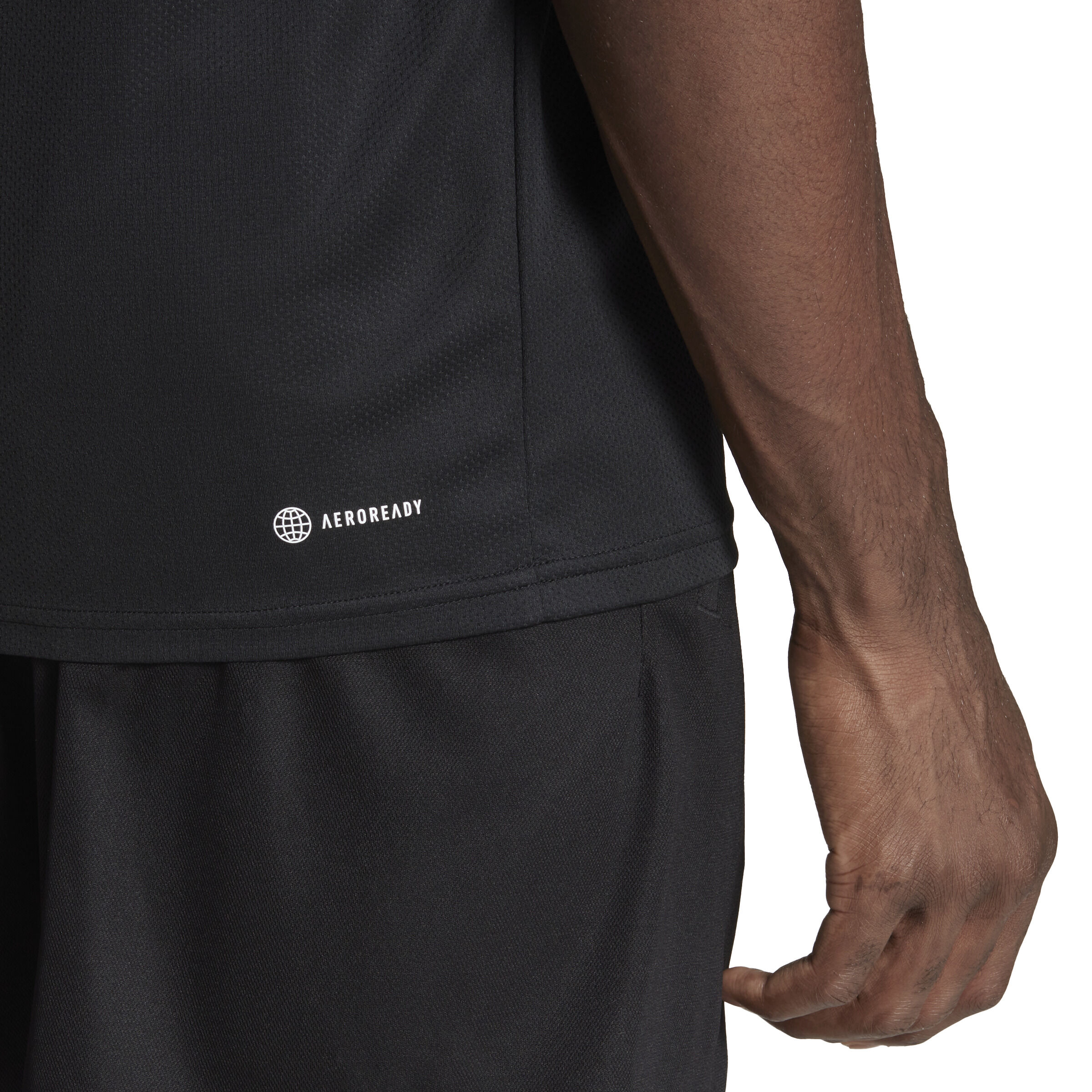 Essentials Train 3-Stripes Training T-Shirt Herren - Schwarz, Weiß