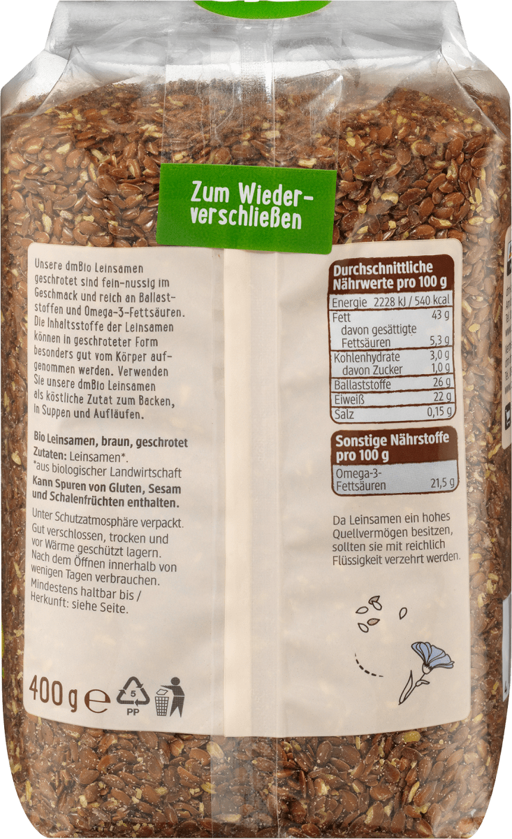 Leinsamen, geschrotet, 400 g