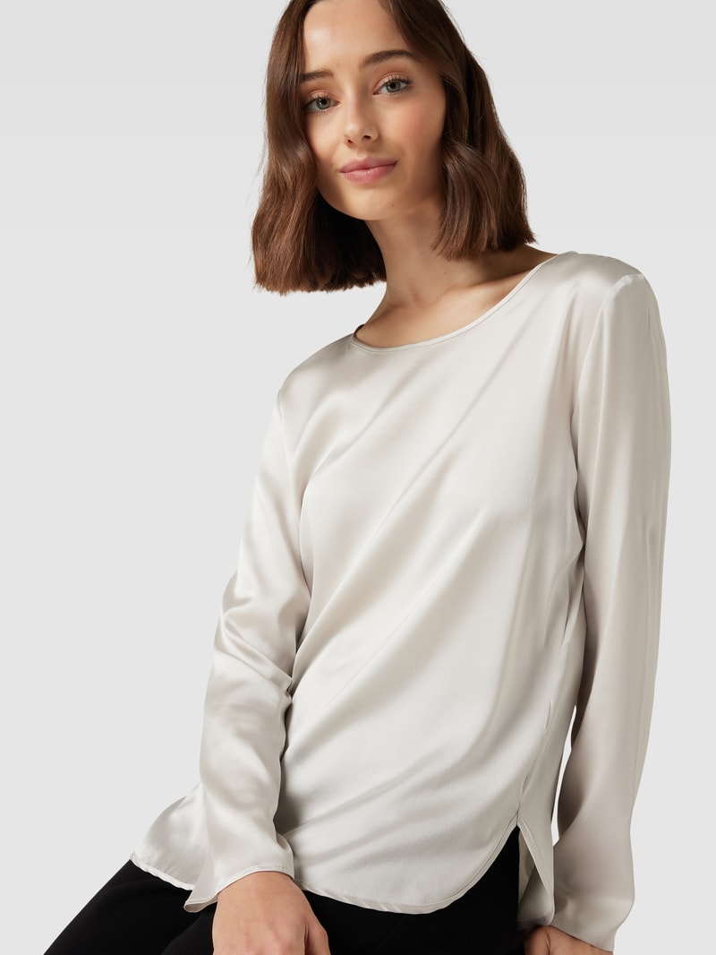 Blusenshirt mit Rundhalsausschnitt Modell 'MOLDAVA' in beige