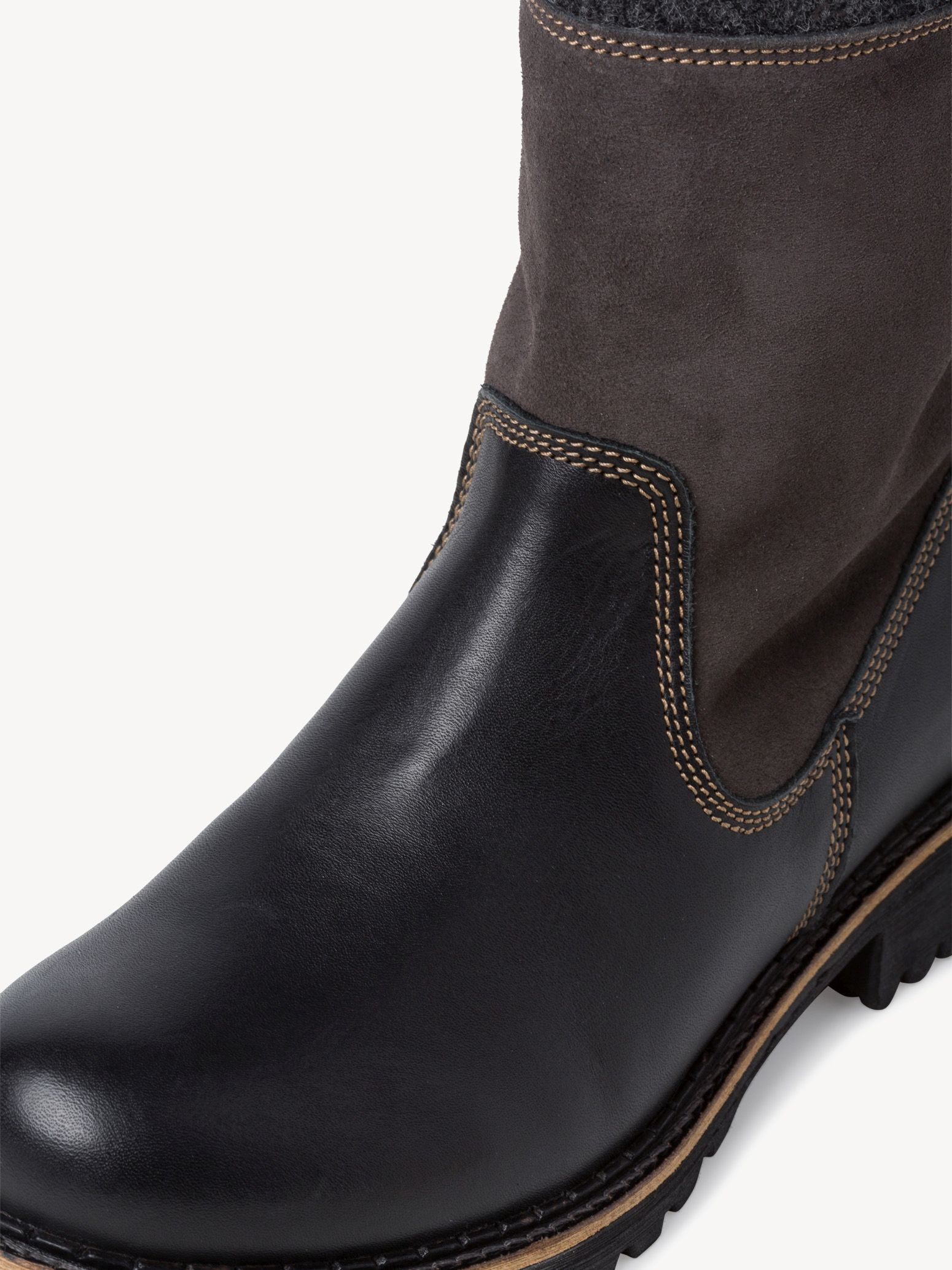 Bottes en cuir - noir doublure chaude