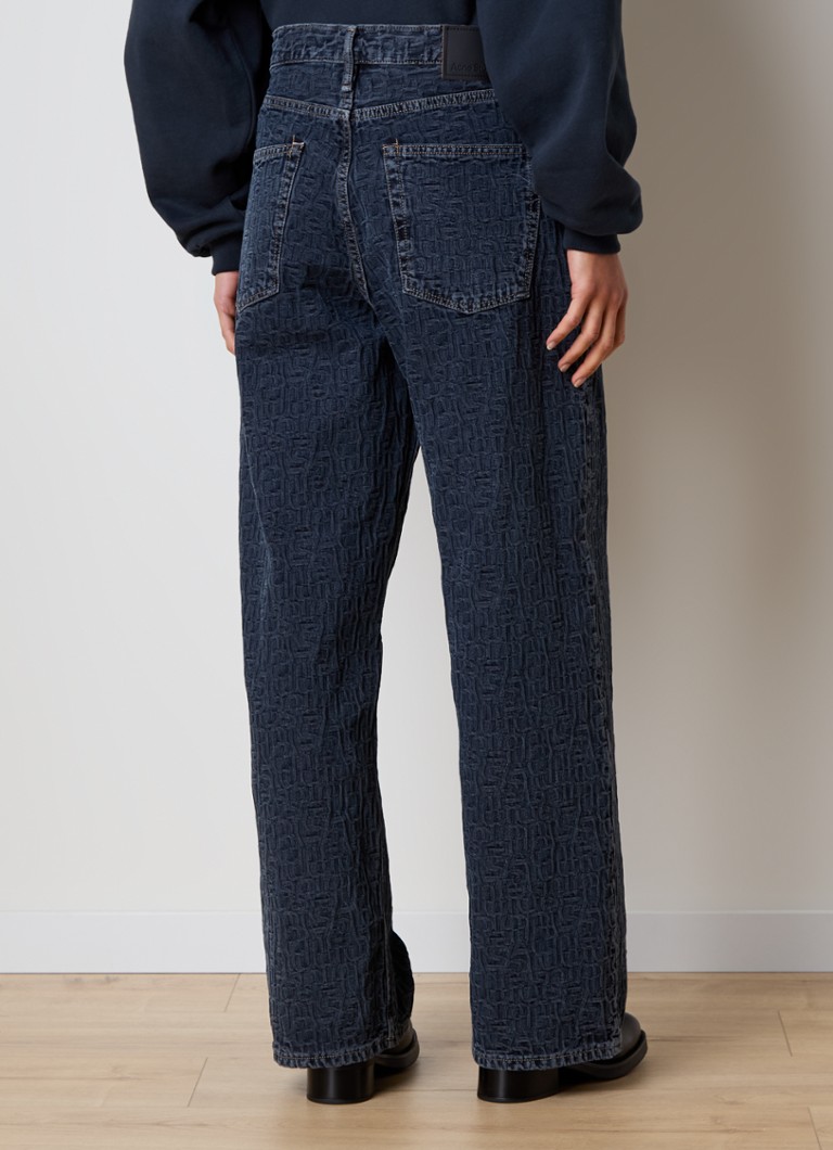 Blugi Acne Studios, semi-uscați, taglio clasic, spălați, închisi la culoare și testați