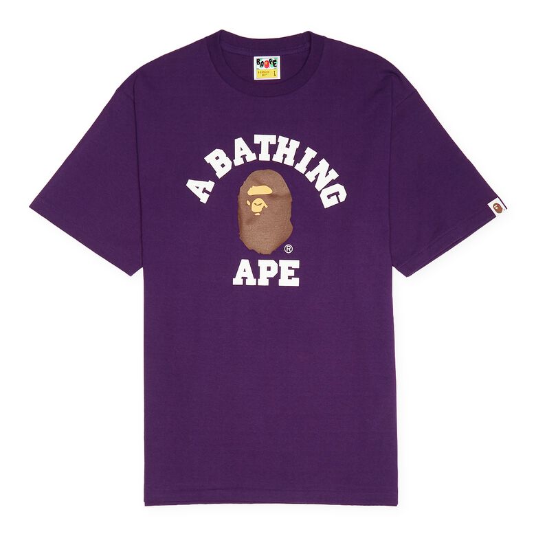 A Bathing Ape College Tee M purple