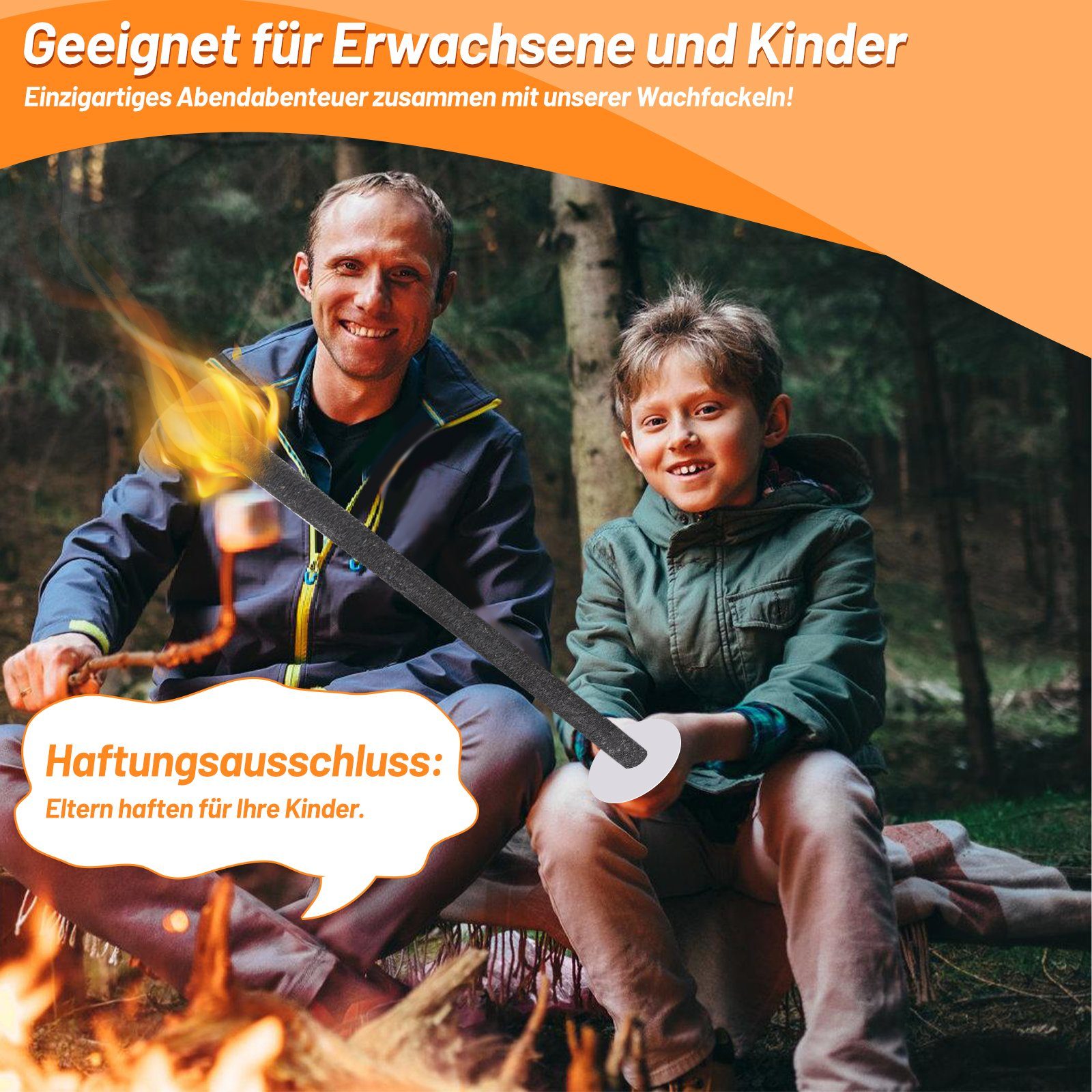 Gimisgu Gartenfackel 10-100x Fackeln Gartenfackeln WachsFackeln Gartenfackeln 45 Min, Brenndauer:90-100 Min, für weihnachten neujahr karneval fasching fastnacht ostern love parade, √mit Tropfschutz und langem Griff zum Handschutz